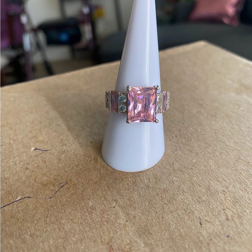 Size 8 faux pink sapphire ring
